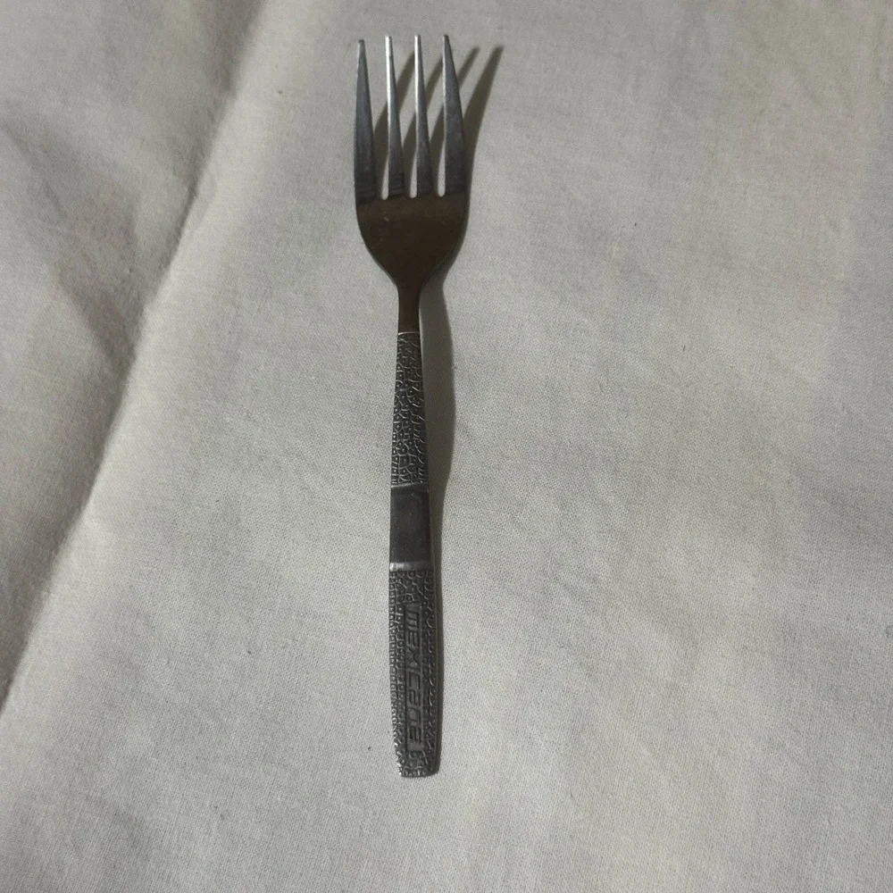 Abco Stainless Steel Fork‎ MEXICANA Pattern Flatware Japan Vintage Cutlery Retro
